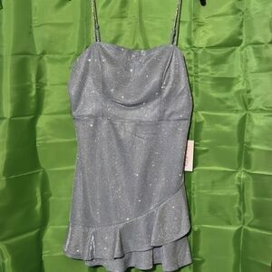 Sparkling Silver Mini Dress